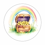 St Patricks Day Pot of Gold Round Dot Stickers Set